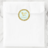 Sticker Gold Blue Baby shower Merci Favoriser (Sac)
