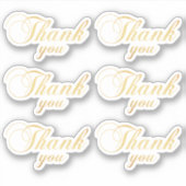 Sticker Gold classique merci. Élégant mariage de typograph (Devant)