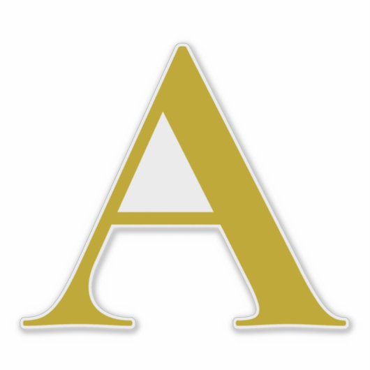 Sticker Gold Color Custom Monogram Initial Transparent (Devant)