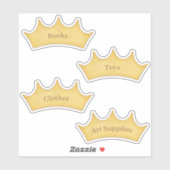 Sticker Gold Crown Kids & Baby Storage Organisation Étique (Feuille)