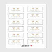 Sticker Gold Eyelashes Beauté Logo Packaging Business (Feuille)