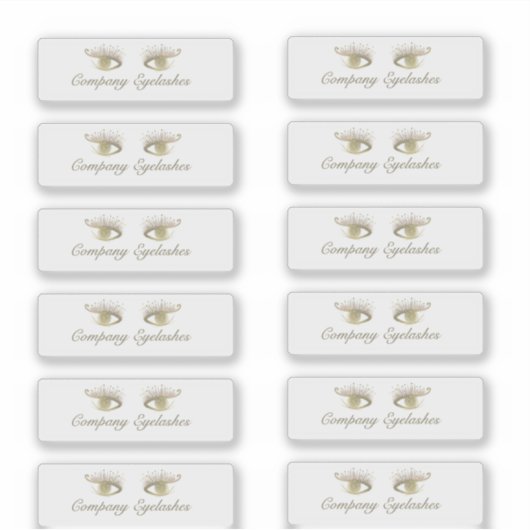 Sticker Gold Eyelashes Beauté Logo Packaging Business (Devant)