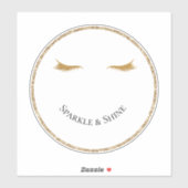 Sticker Gold Eyelashes girly glam parties scintillant sour (Feuille)
