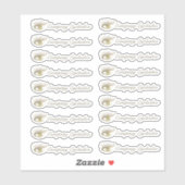 Sticker Gold Eyelashes Logo Packaging Nom commercial (Feuille)