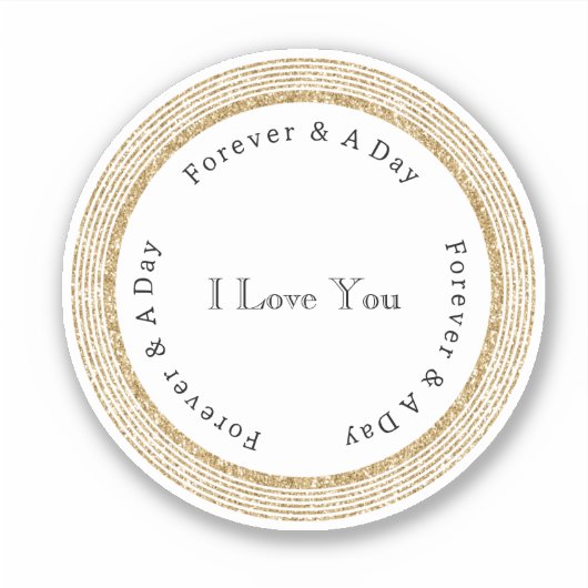 Sticker Gold Forever Love Mariage (Devant)