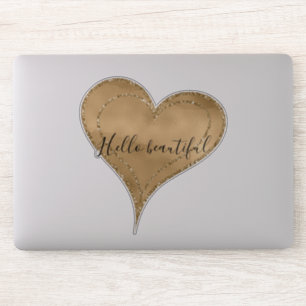 Sticker Gold Glitz Parties scintillant Coeur belle citatio