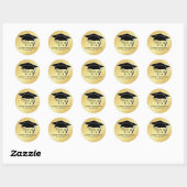 Sticker Gold Graduation Black Mortar Board 2019 (Feuille)