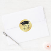 Sticker Gold Graduker Black Mortar Board & Text (Enveloppe)