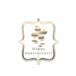 Sticker Gold Happy Anniversary