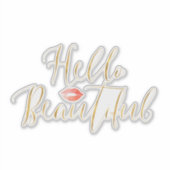 Sticker Gold Hello Belles lèvres (Devant)