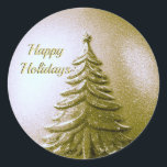 Sticker Gold Holiday Christmas Tree<br><div class="desc">Beau Sticker Gold Holiday Christmas Tree</div>