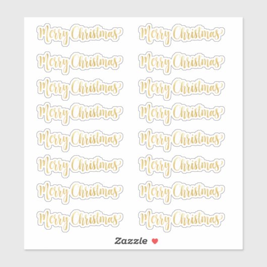 Sticker Gold Joyeux Noël Commande Taille Large Ou XL Seule (Feuille)