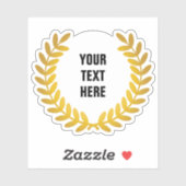 Sticker Gold laurel Wreath award ajouter des mots (Feuille)