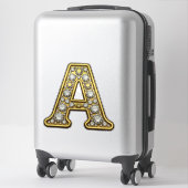 Sticker Gold Letter A Encrusted With Diamonds Jewelry (Sur valise)