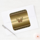 Sticker Gold op Gold Butterfly Square 2 (Envelop)