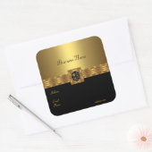Sticker Gold op Goud Zwart Vierkant (Envelop)
