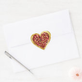 Sticker Gold Red Heart Valentines (Enveloppe)