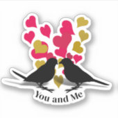 Sticker Gold Red Hearts Inséparables Valentine (Devant)