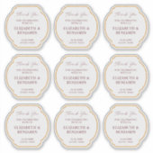 Sticker Gold Rustic Boho Chic Wildflower Wedding Thank You (Devant)