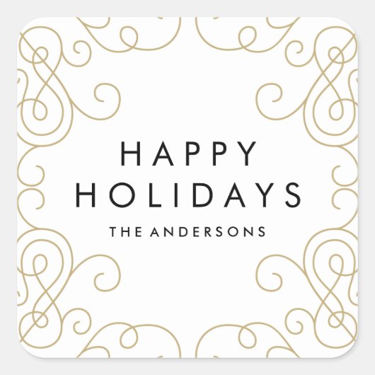 Sticker Gold Scroll Holiday (Devant)