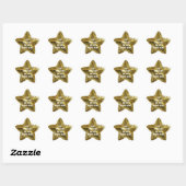 Sticker Gold Star customisé Sur Sequins Or Star (Feuille)