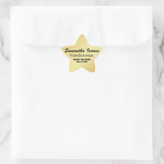 Sticker Gold Star Valedictorian Graduian (Sac)