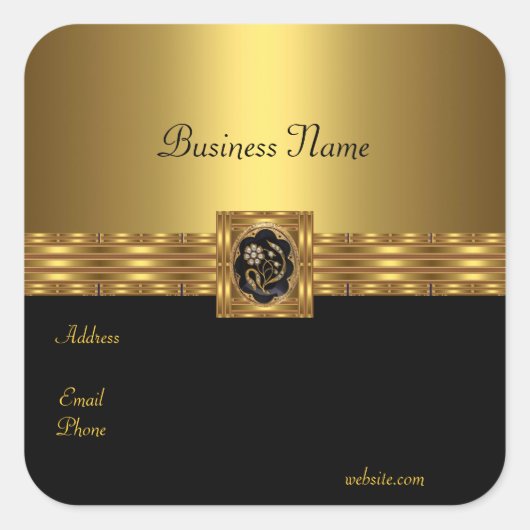Sticker Gold sur Carré noir or (Devant)