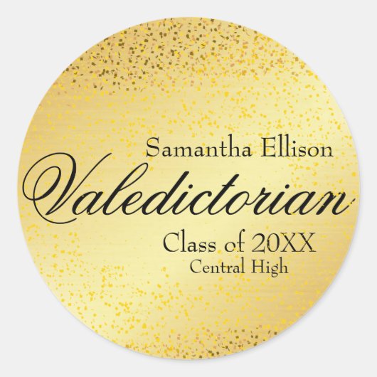 Sticker Gold Valedictorian Personnalisé (Devant)