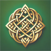 Sticker Golden Celtic noeud sur vert (Recto)