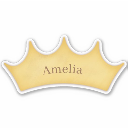 Sticker Golden Crown Fairytale Enfants et animaux Nom pers (Devant)