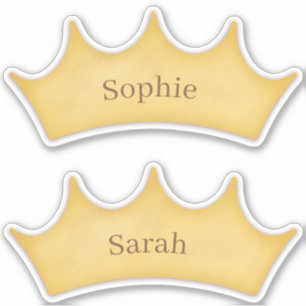 Sticker Golden Crown Fairytale Kids Rooms 2 Custom Name