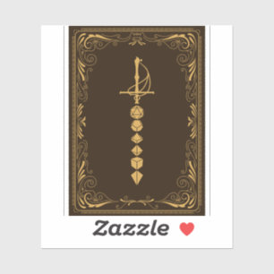 Sticker Golden Dice Sword Tablett RPG