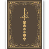Sticker Golden Dice Sword Tablett RPG (Devant)