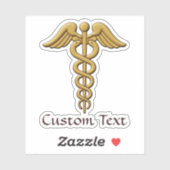 Sticker Golden Double Snake Caduceus (Feuille)