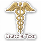 Sticker Golden Double Snake Caduceus (Devant)