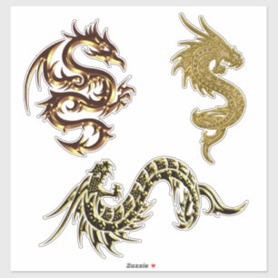 Sticker Golden Dragons Imaginaire Art