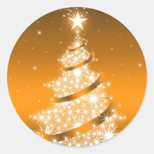 Sticker Golden Elegant Christmas Tree