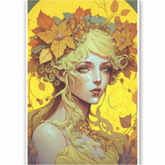 Sticker Golden Elf Fairy Fae Imaginaire Art (Devant)