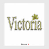 Sticker Golden Flecks Victoria Nom Design, (Feuille)