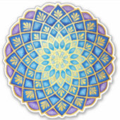 Sticker Golden Flower bleu violet Mandala (Devant)