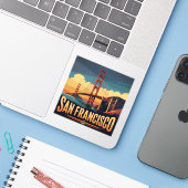 Sticker Golden Gate Bridge (Ordinateur portable avec iPhone)