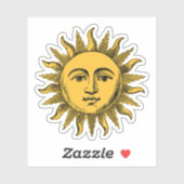 Sticker Golden Happy Sun Face (Feuille)