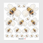 Sticker Golden Honey Fairy World – 2a - 20 bees sheet (Feuille)