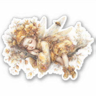 Sticker Golden Honey Fairy World - 2a The sleeping fairies