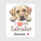 Sticker Golden Labrador Retriever Heart (Feuille)