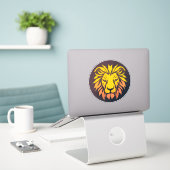 Sticker Golden Lion emblème (Ordinateur portable sur le bureau)