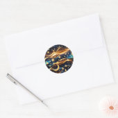 Sticker - Golden Ochre Celestial Moon Lunar Design (Enveloppe)