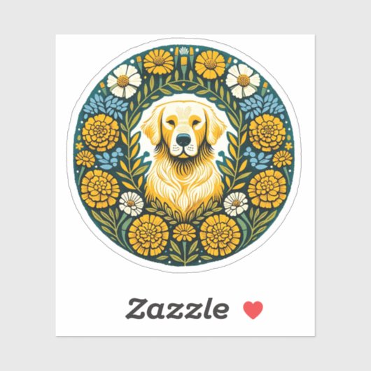 Sticker Golden Retriever (Feuille)