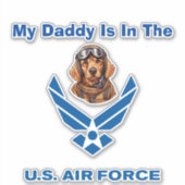 Sticker Golden Retriever Air Force Daddy (Devant)