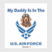 Sticker Golden Retriever Air Force Daddy (Feuille)